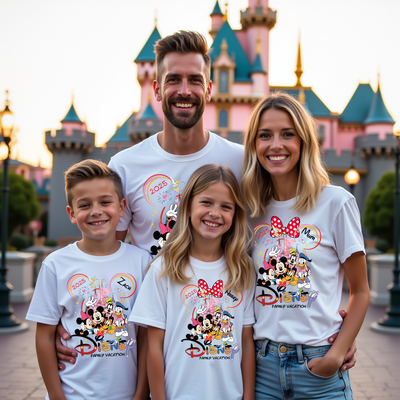 Disney inspired pink castle and ears graphic tee design