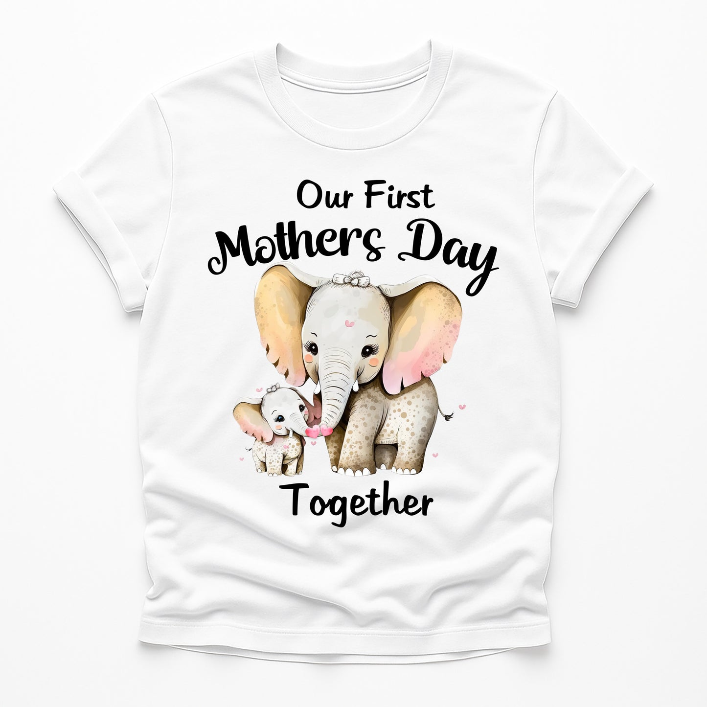 Our First Mothers Day Together Tshirt - Elephant & Baby Matching