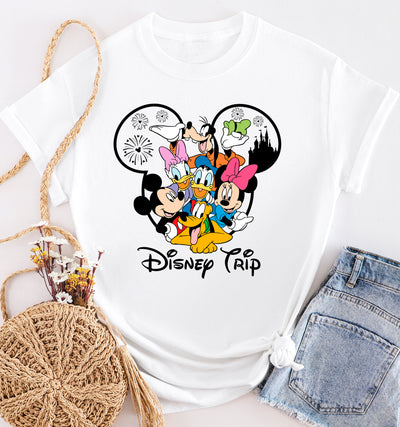 Matching family Disney tees – Family Mouse Moments shirt laid flat