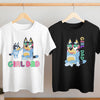 Close-up of Bandit character wearing makeup in Bluey inspired Girl Dad Style tee