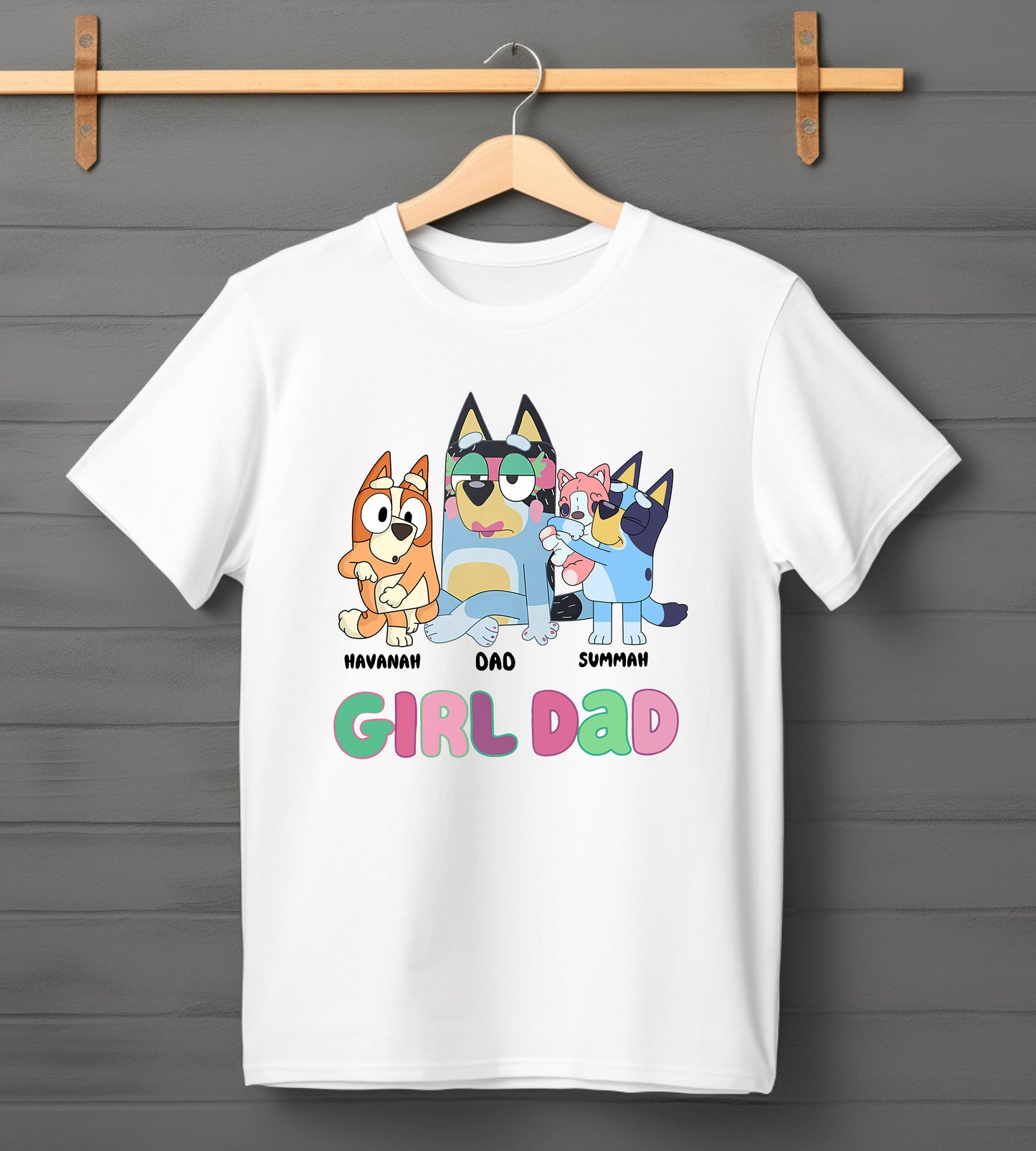 Girl Dad Vibes – Bandits Makeup Bluey Inspired Tshirt
