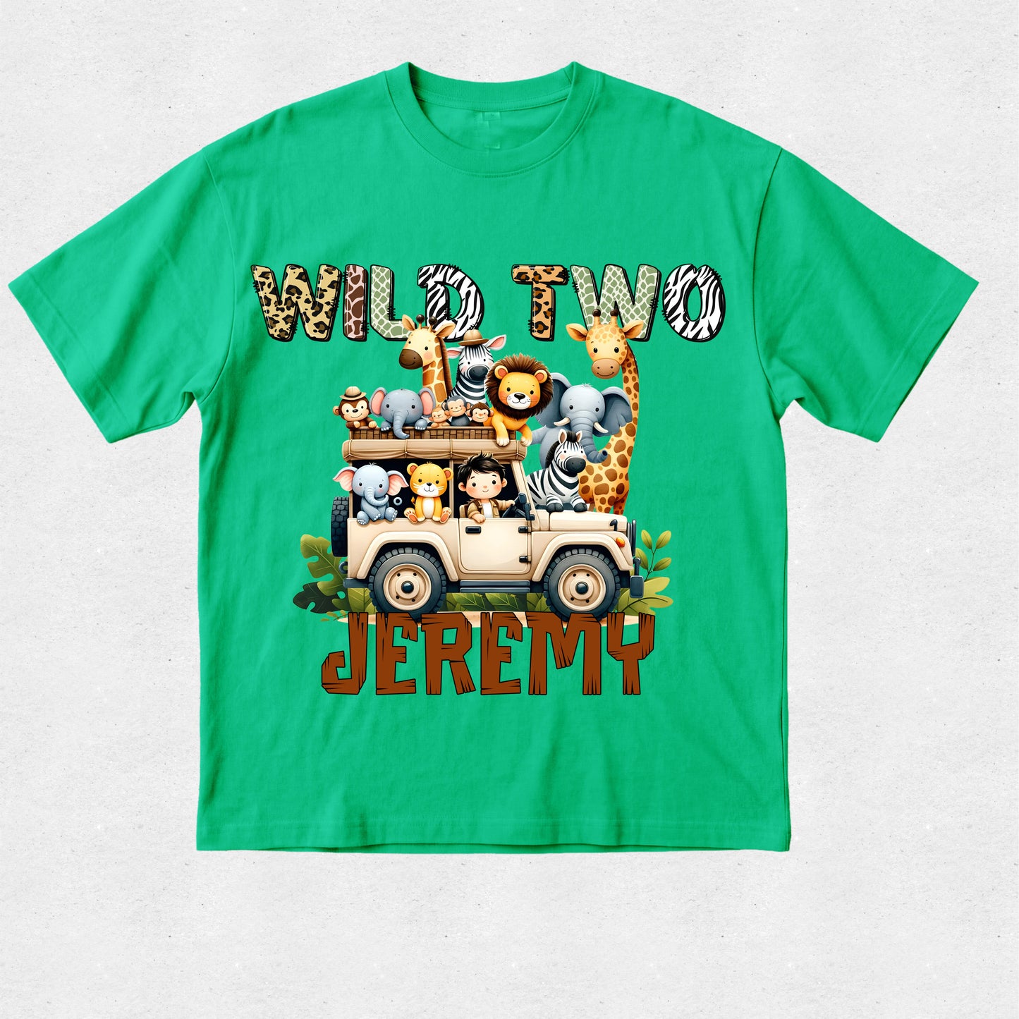 Jungle Safari Jeep Birthday Tshirt