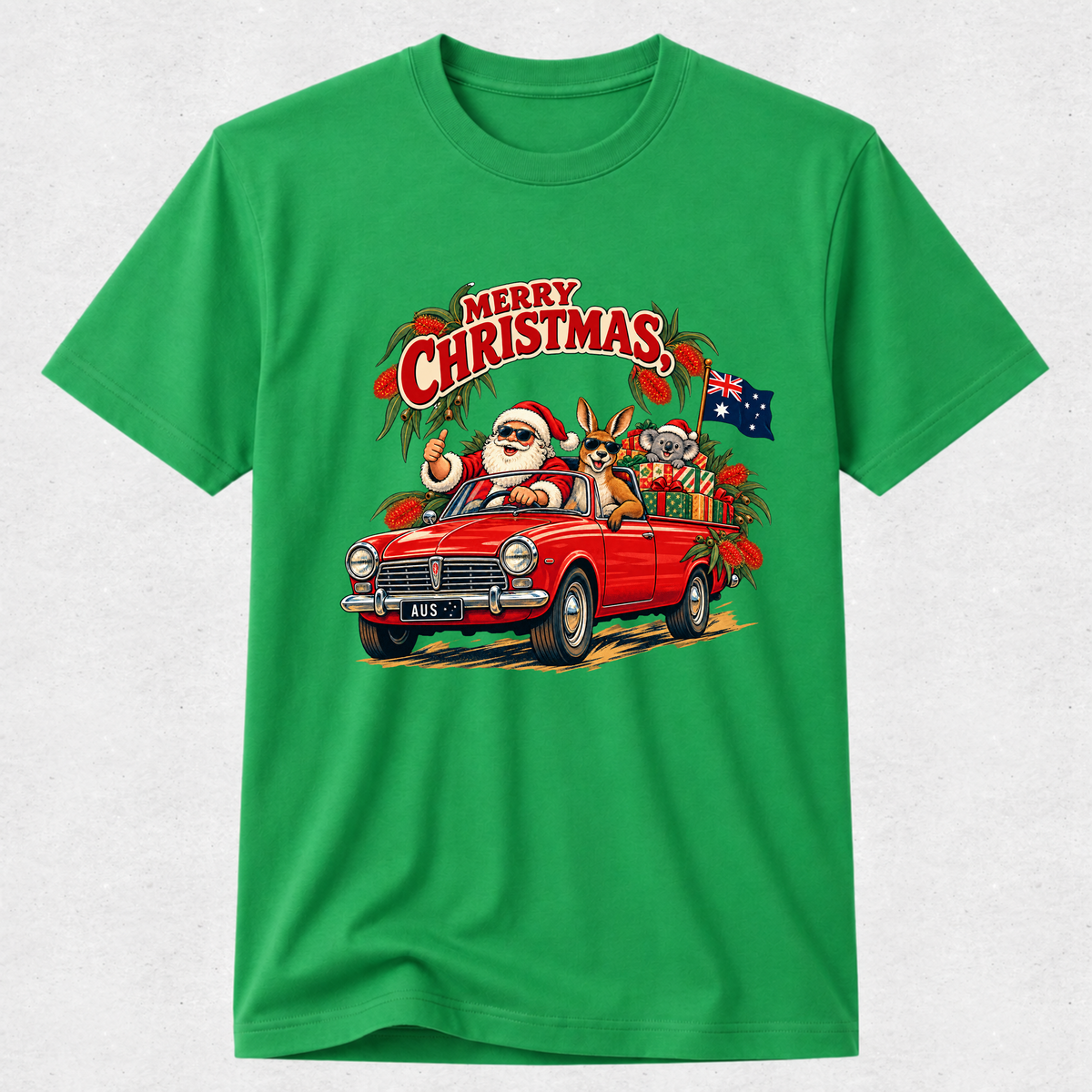 Merry Christmas - Aussie Flag Tshirt