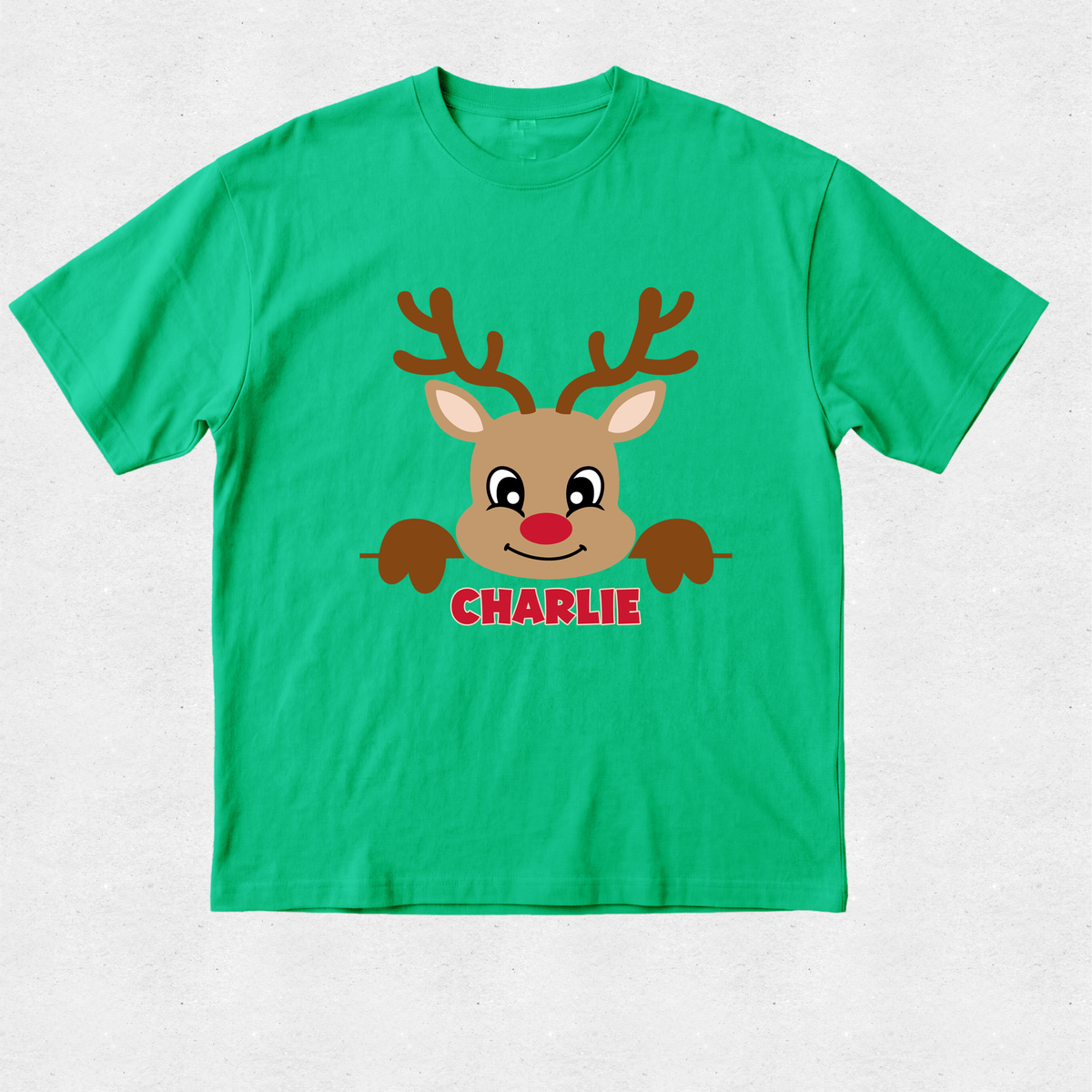 Reindeer Peeking - Personalised Christmas Tshirt