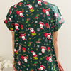 Christmas Unisex Printed Scrubs - Green Santa Claus