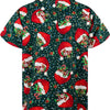 Christmas Button Up Shirt  – Green Santa Tree