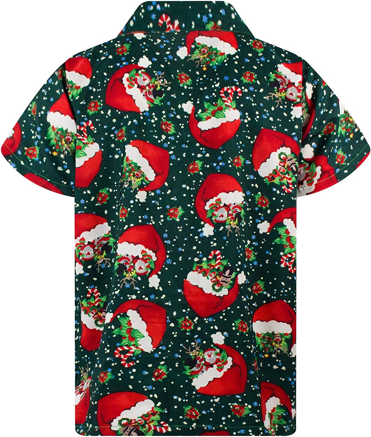 Christmas Button Up Shirt  – Green Santa Tree