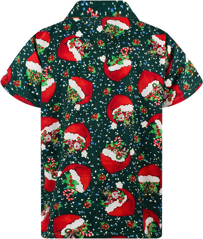 Christmas Button Up Shirt  – Green Santa Tree