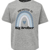 Gray t-shirt with rainbow design and text 'Promoted to Big Brother' on a white background