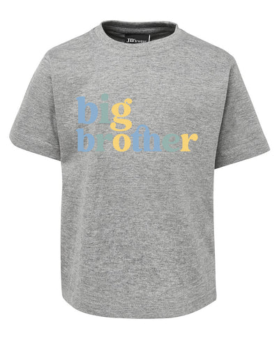 Gray t-shirt with 'big brother' text on a white background