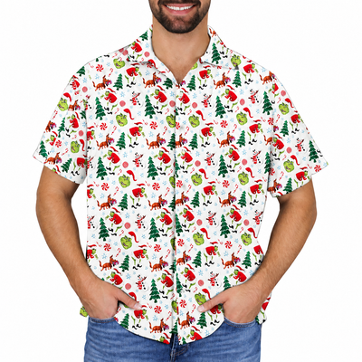 Christmas Button Up Shirt  – Grinch