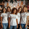 Disney inspired Christmas graphic tee with Friends style design