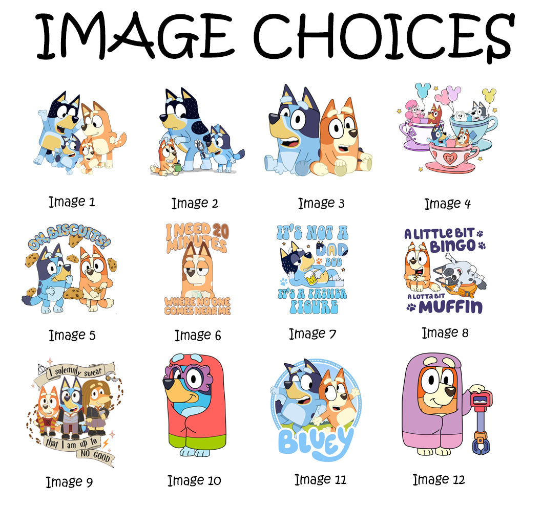 Custom Bluey Inspired TShirt – Pick your Character (Image Set 3)