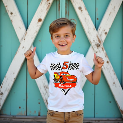 Birthday McQueen Style Disney Cars inspired racing t-shirt