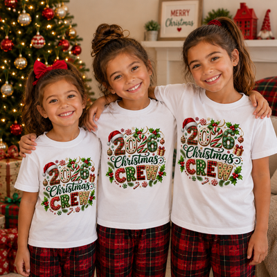 Christmas Crew - Santa Hat Candy Matching Family Tshirts
