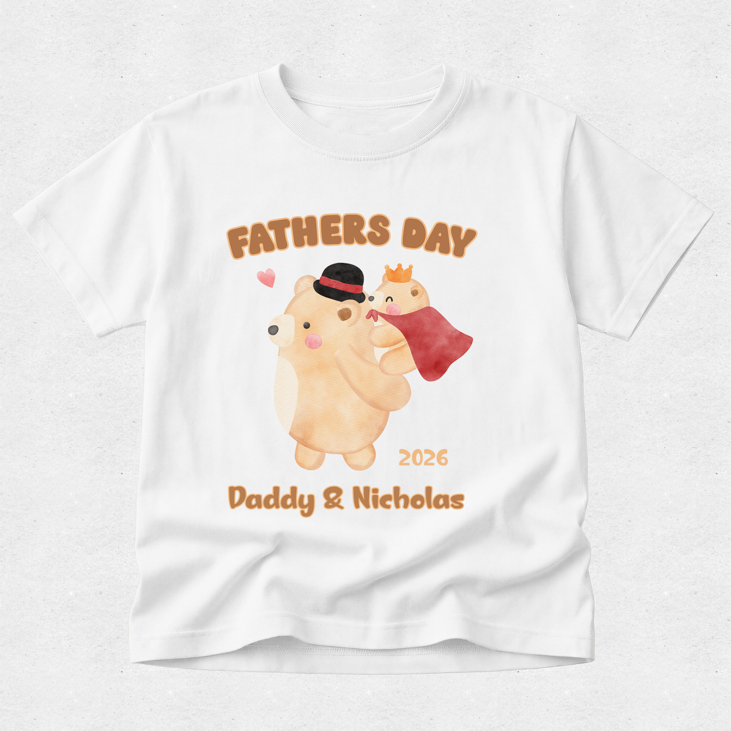 Teddy Bear Piggy Back -  Our First Fathers Day Matching Tshirt