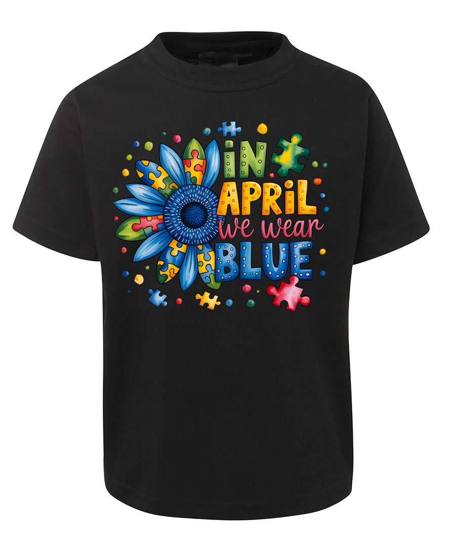In April We Wear Blue - Autism Awareness TShirt