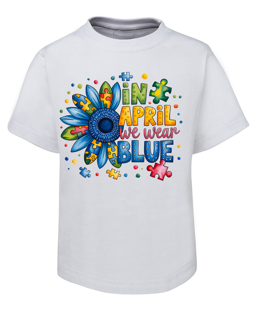 In April We Wear Blue - Autism Awareness TShirt