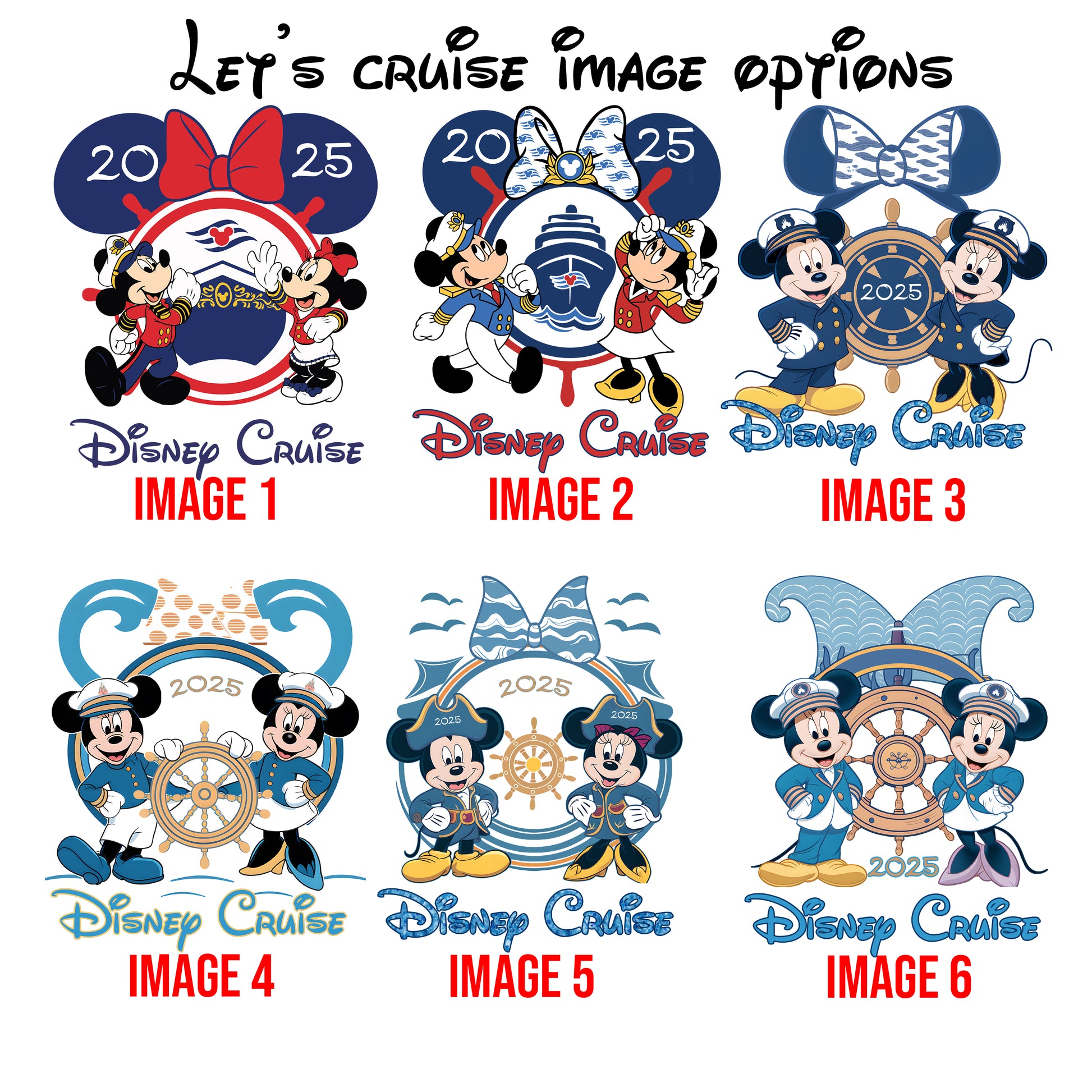 Design Options for Let's Cruise Disney Inspired T-Shirt – Choose Your Style