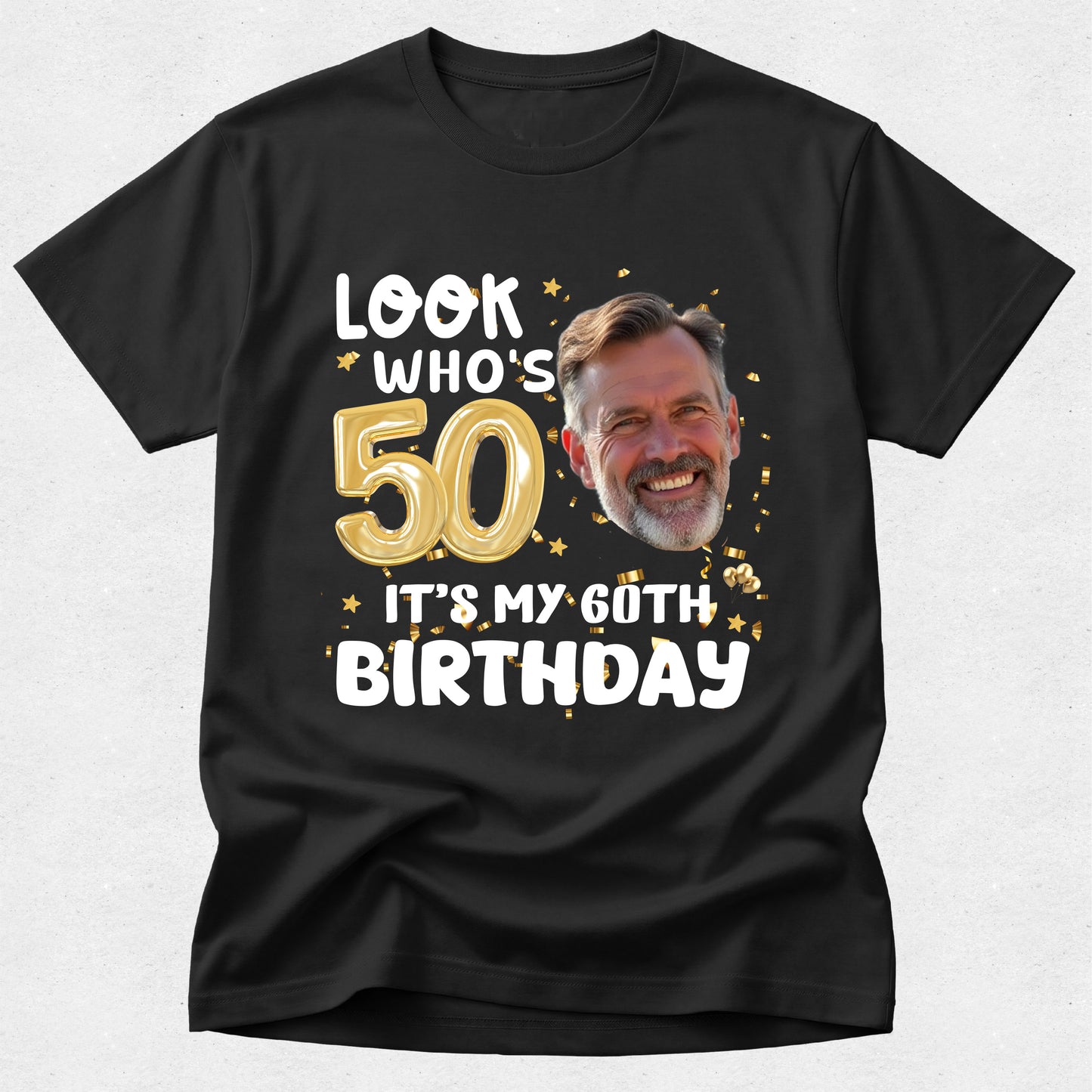 Birthday Age Custom Photo Face Tshirt