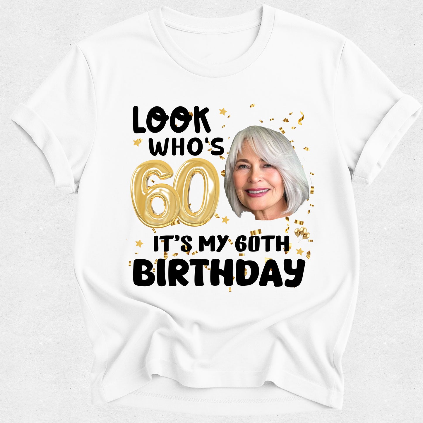 Birthday Age Custom Photo Face Tshirt