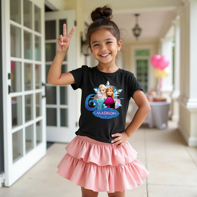 Snow Queens Elsa & Anna Party Shirt, Disney Frozen inspired birthday and party t-shirt.