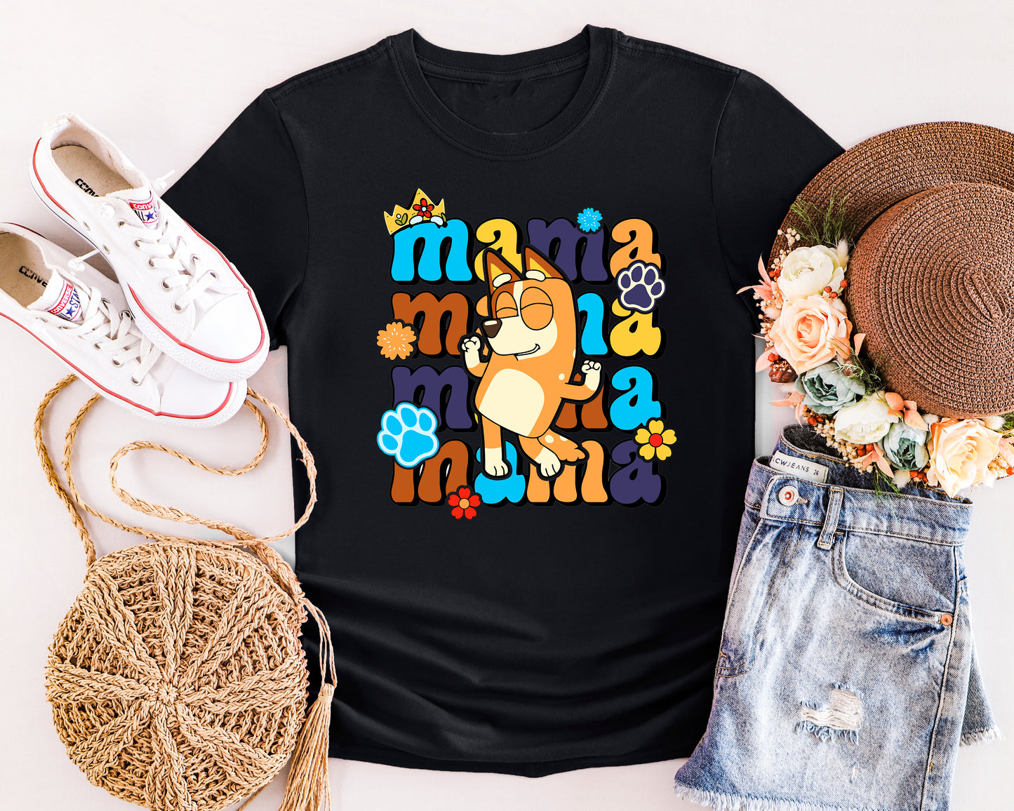 Fun graphic tee for mums who love Bluey characters