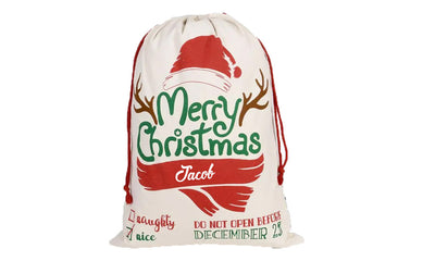 Christmas Sacks Personalised - Merry Christmas Ears