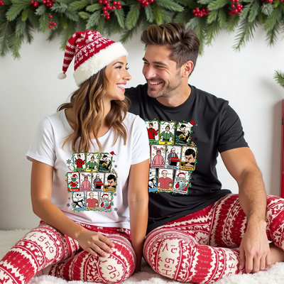 Christmas Movie Marathon holiday graphic t-shirt front view