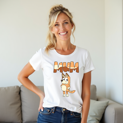 Chilli the Mum Bluey inspired T-shirt front view
