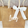 Personalised Large Jute Tote Bag - Natural