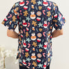Christmas Unisex Printed Scrubs - Navy Santa
