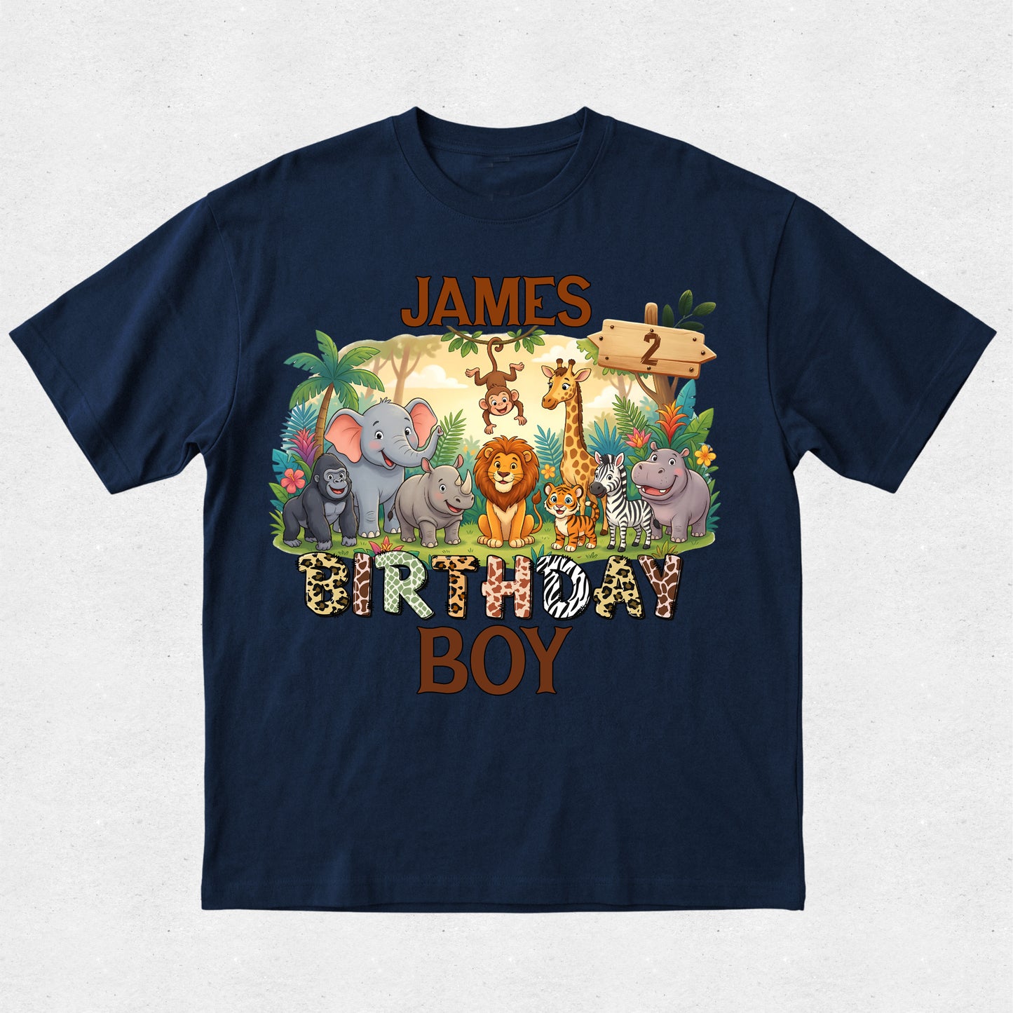 Family Matching Jungle Animal Birthday Tshirt