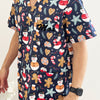 Christmas Unisex Printed Scrubs - Navy Santa