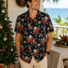 Christmas Button Up Shirt  – Navy
