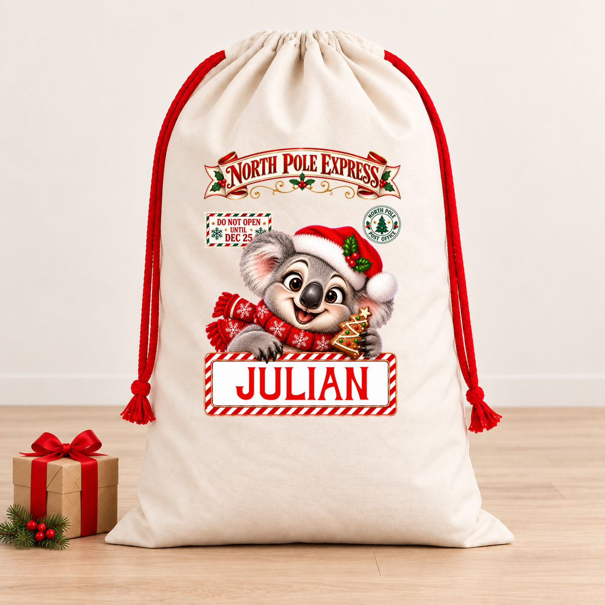 Personalised Christmas Santa Sack – North Pole Express - Koala