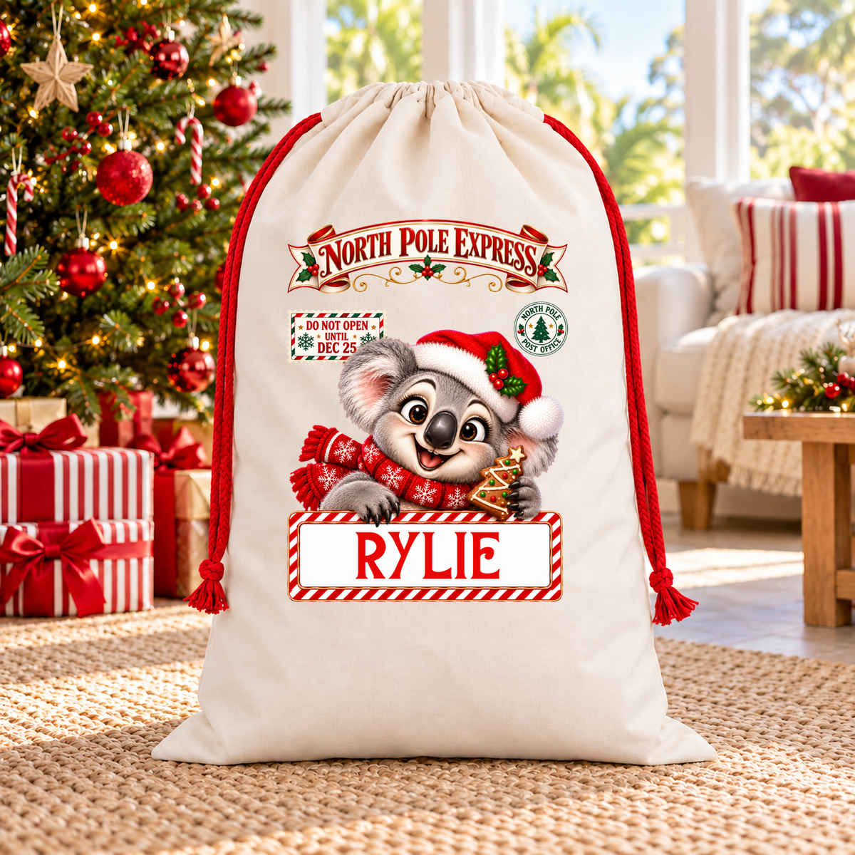 Personalised Christmas Santa Sack – North Pole Express - Koala