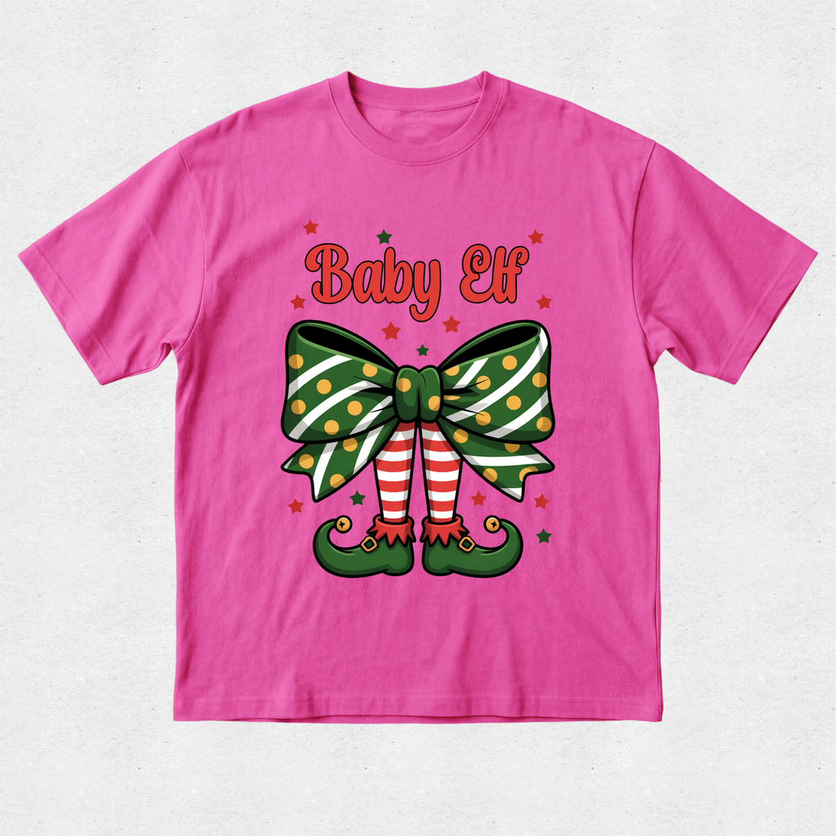 Elf Bow Shoes - Personalised Christmas Tshirt