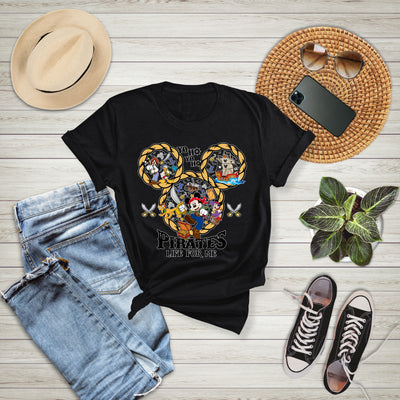 Disney Cruise pirate night matching family t-shirt flat lay