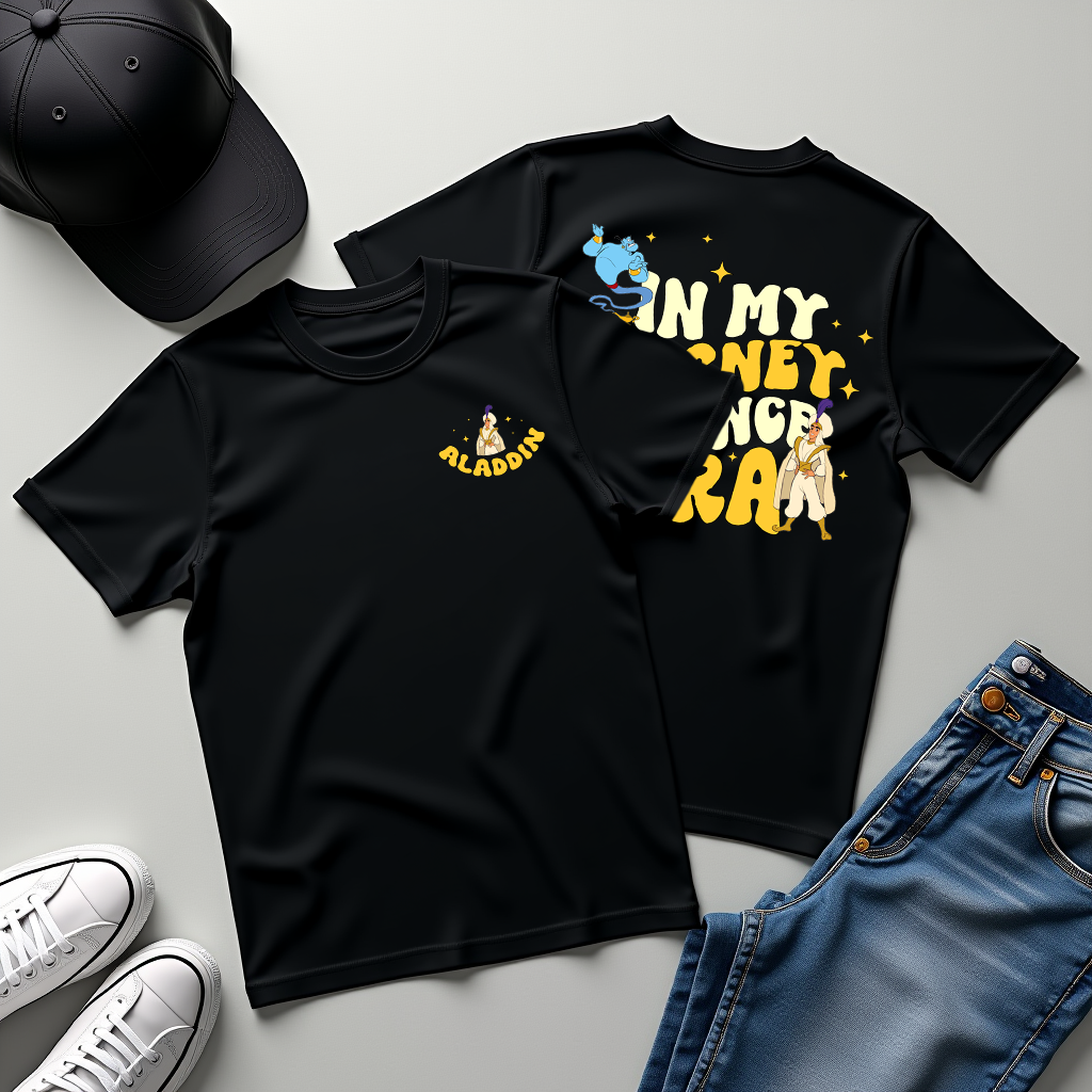 In My Prince Aladdin Era Disney-inspired t-shirt displayed flat on a neutral background