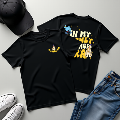 In My Prince Aladdin Era Disney-inspired t-shirt displayed flat on a neutral background