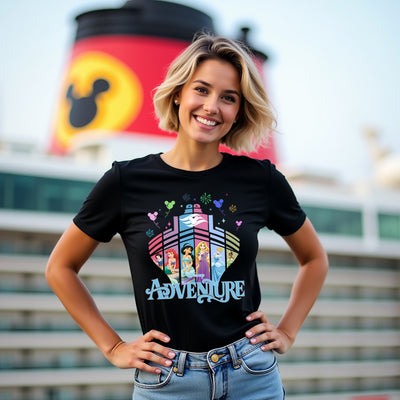 Aboard the Princess Adventure Blue - Disney Cruise Inspired Tshirt