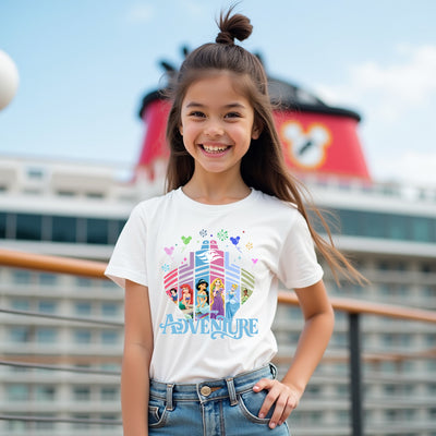 Aboard the Princess Adventure Blue - Disney Cruise Inspired Tshirt