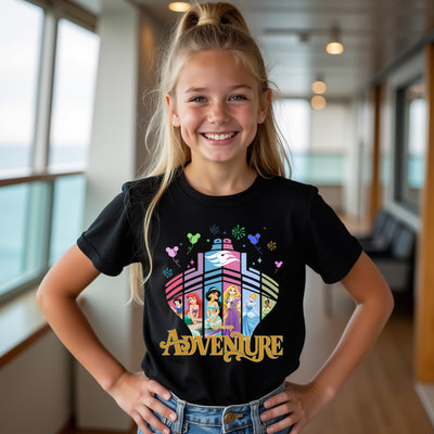 Aboard the Princess Adventure Gold - Disney Cruise Inspired Tshirt