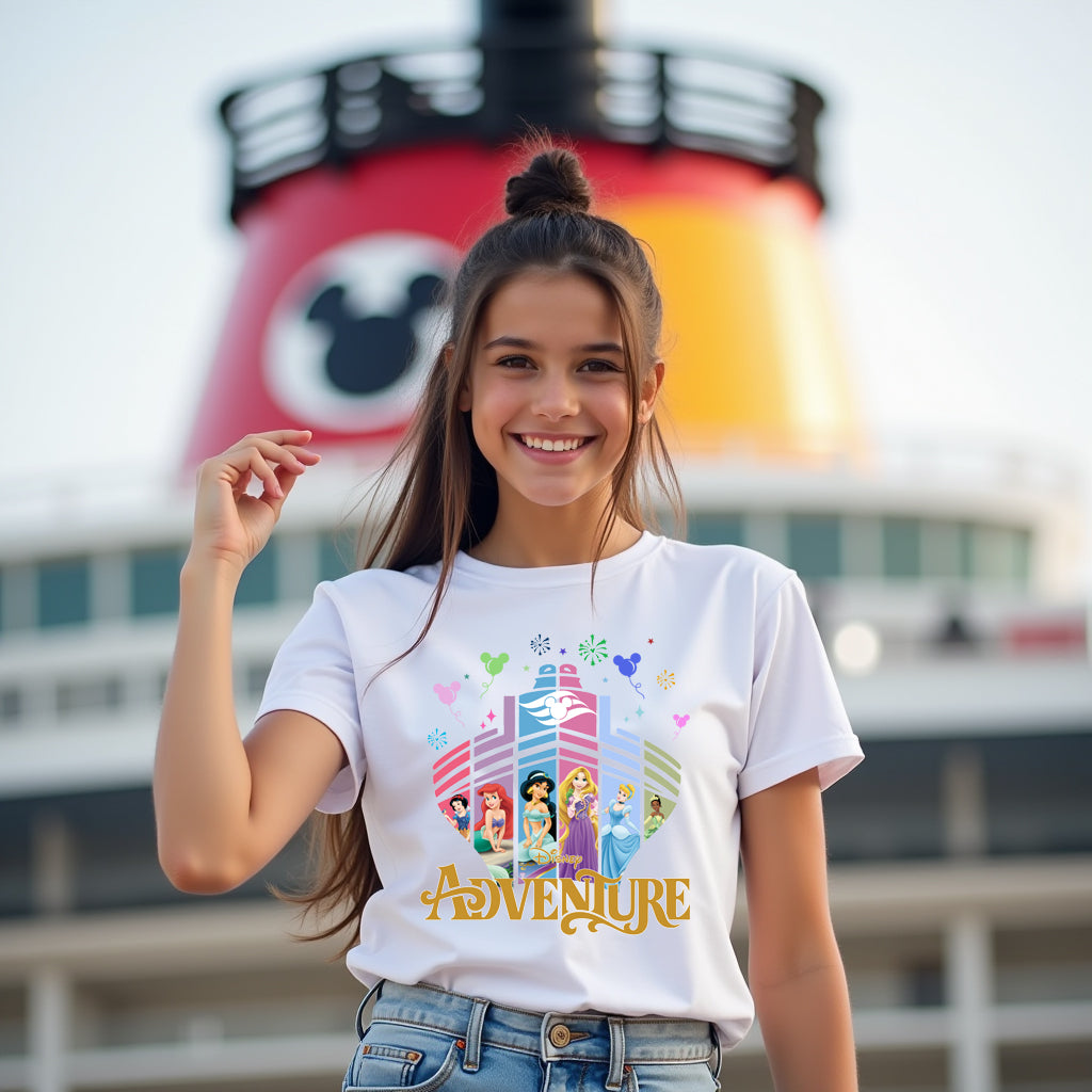 Aboard the Princess Adventure Gold - Disney Cruise Inspired Tshirt