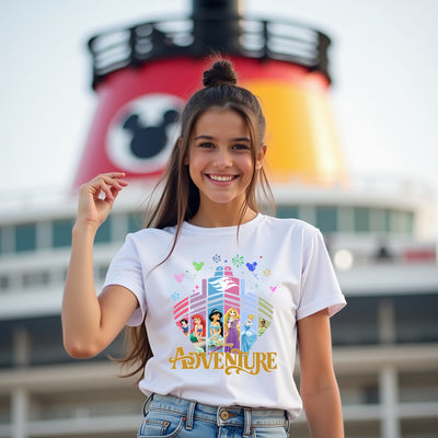 Aboard the Princess Adventure Gold - Disney Cruise Inspired Tshirt
