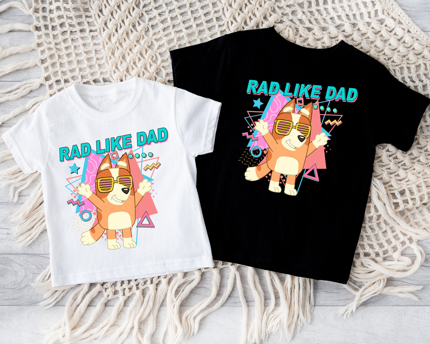 Rad Dad & Matching Family – Bluey Inspired Tshirt