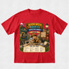A red short-sleeve crewneck t-shirt with a large, colorful graphic print on the front. The graphic depicts a detective character in a hat and magnifying glass next to a 'Detective Agency' sign, with 'Book Week Detective Agency David' written at the top and a 'Can You Find?' checklist at the bottom.