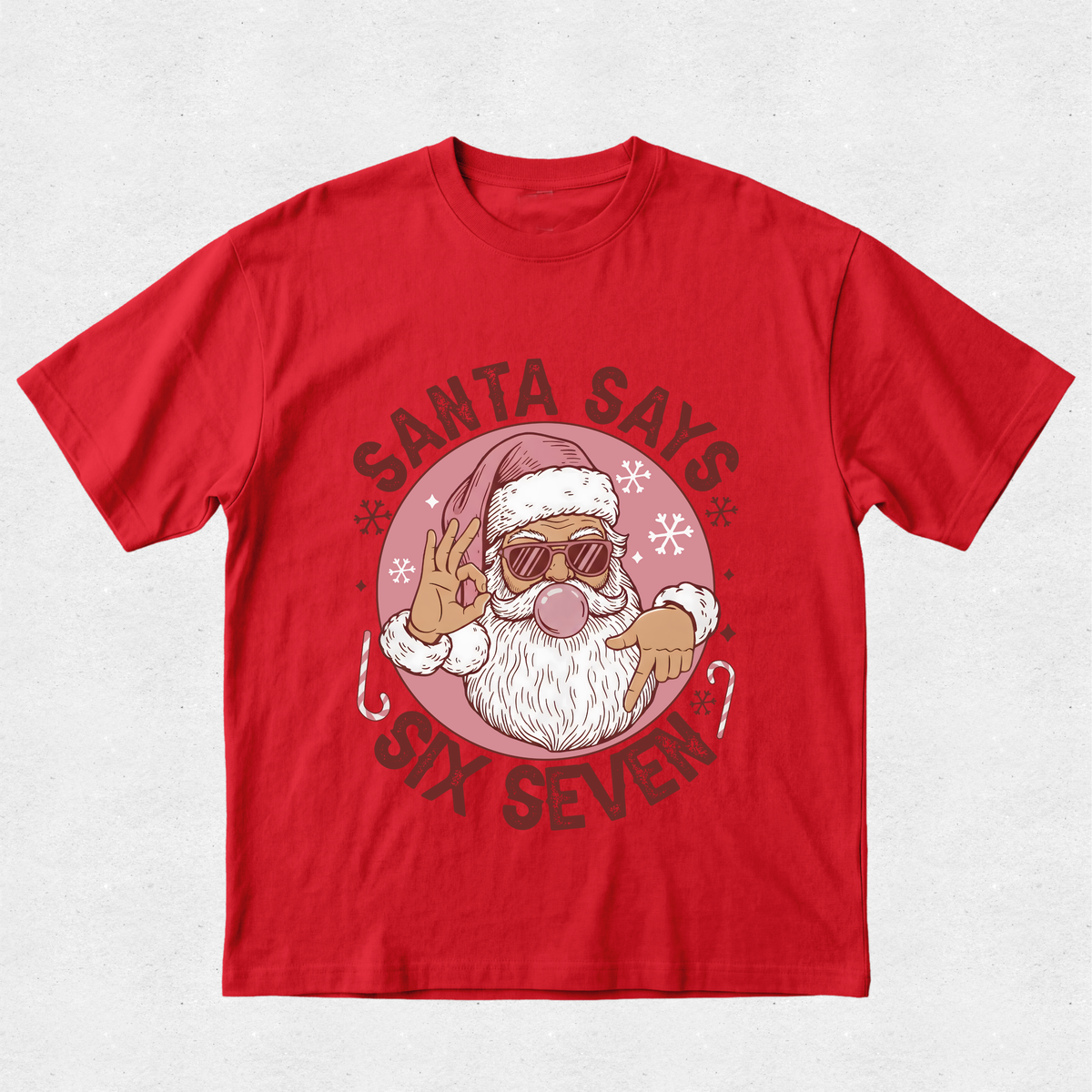 Santa Bubble Says 6 7 - Christmas Tshirt