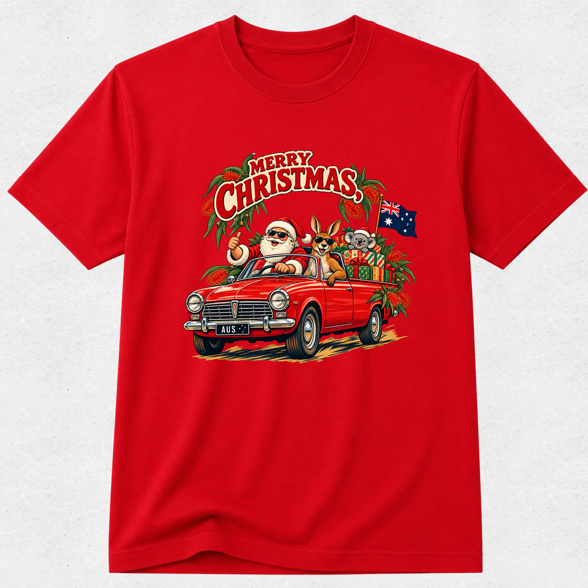 Merry Christmas - Aussie Flag Tshirt